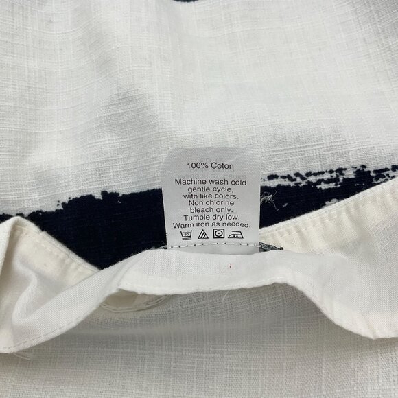 J.Crew Horizontal Navy & White Brushstroke Striped Cotton Mini Skirt Sz 4 - Picture 5 of 6